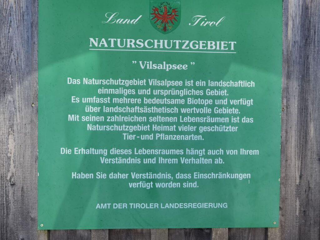 Naturschutzgebiet Vilsalpsee - damit wir auch morgen noch diese Natur genießen können!