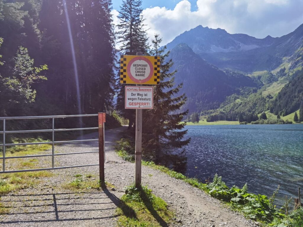 Immer noch: Vilsalpsee Rundweg gesperrt!